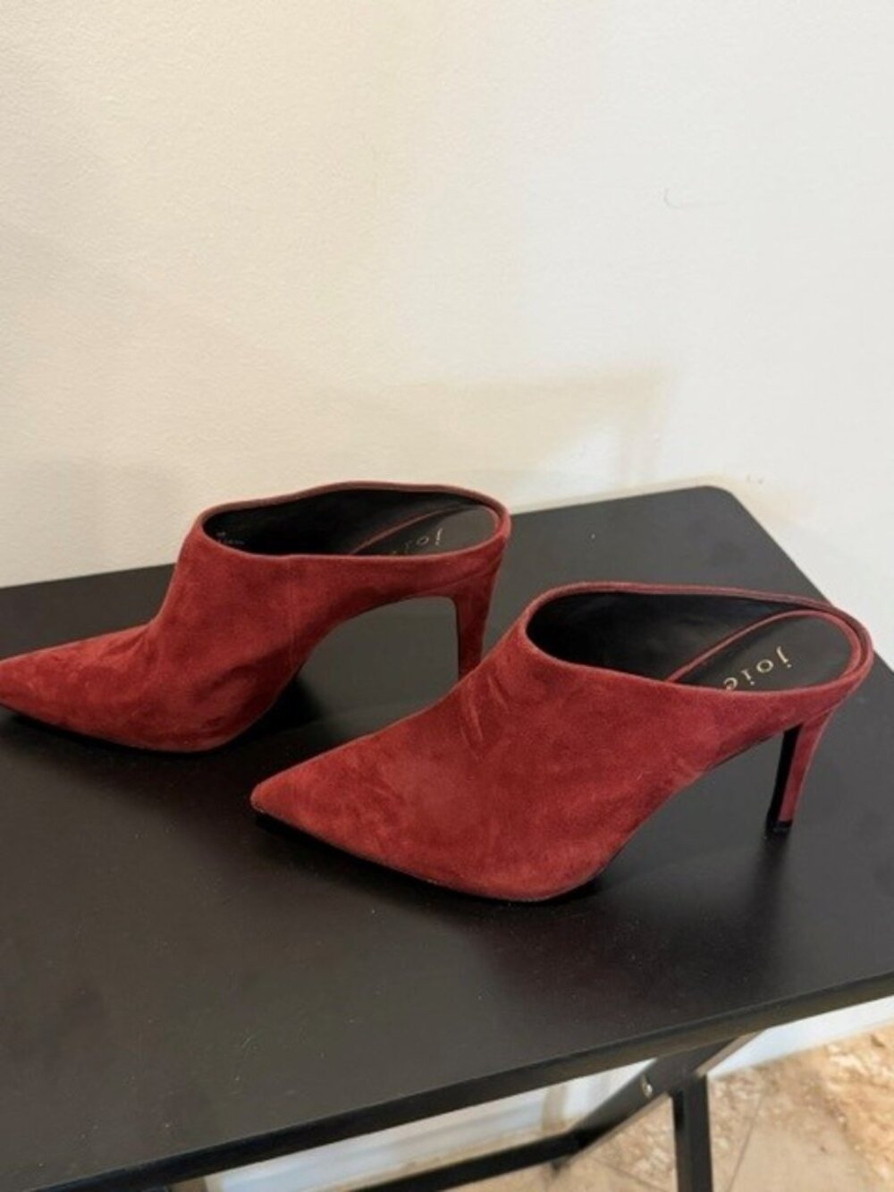 Burgendy Suede heeled mule - size 39.5